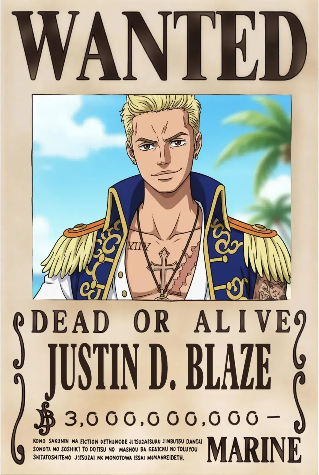 Custom One Piece Wanted Poster example created with Converse